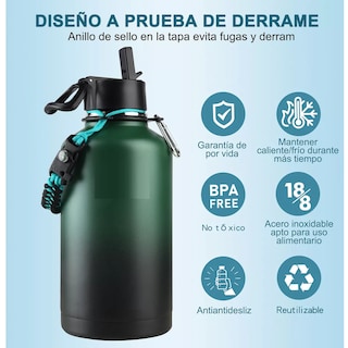 Foto 2 | Botella de Agua Térmica Frío 2l Eo Safe Imports Esi-17631 Verde