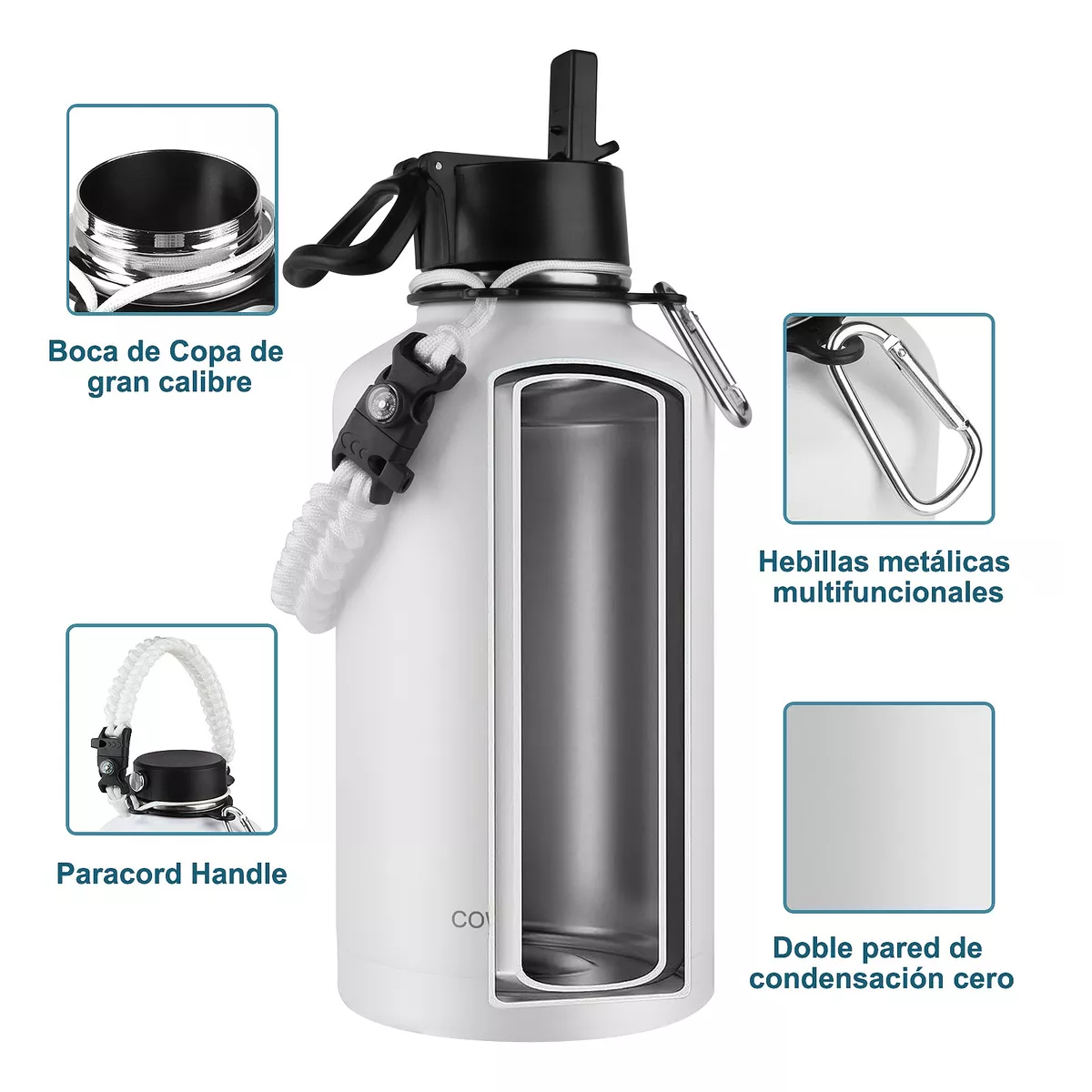 Foto 4 pulgar | Botella de Agua Térmica Frío 2l Eo Safe Imports Esi-17629 Blanca