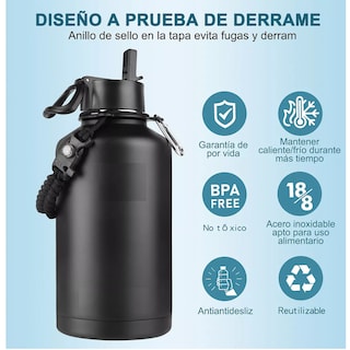 Foto 2 | Botella de Agua Térmica Frío 2l Eo Safe Imports Esi-17630 Negra