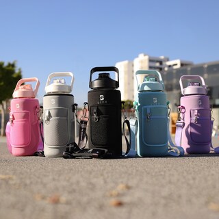 Foto 5 | Botella Para Agua Violeta | 2 L | Con Funda De Neopreno | Fácil De Transportar | Botella Motivacional B Life.