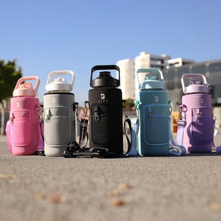 Foto 5 | Botella Para Agua Azul | 2 L | Con Funda De Neopreno | Fácil De Transportar | Botella Motivacional B Life.