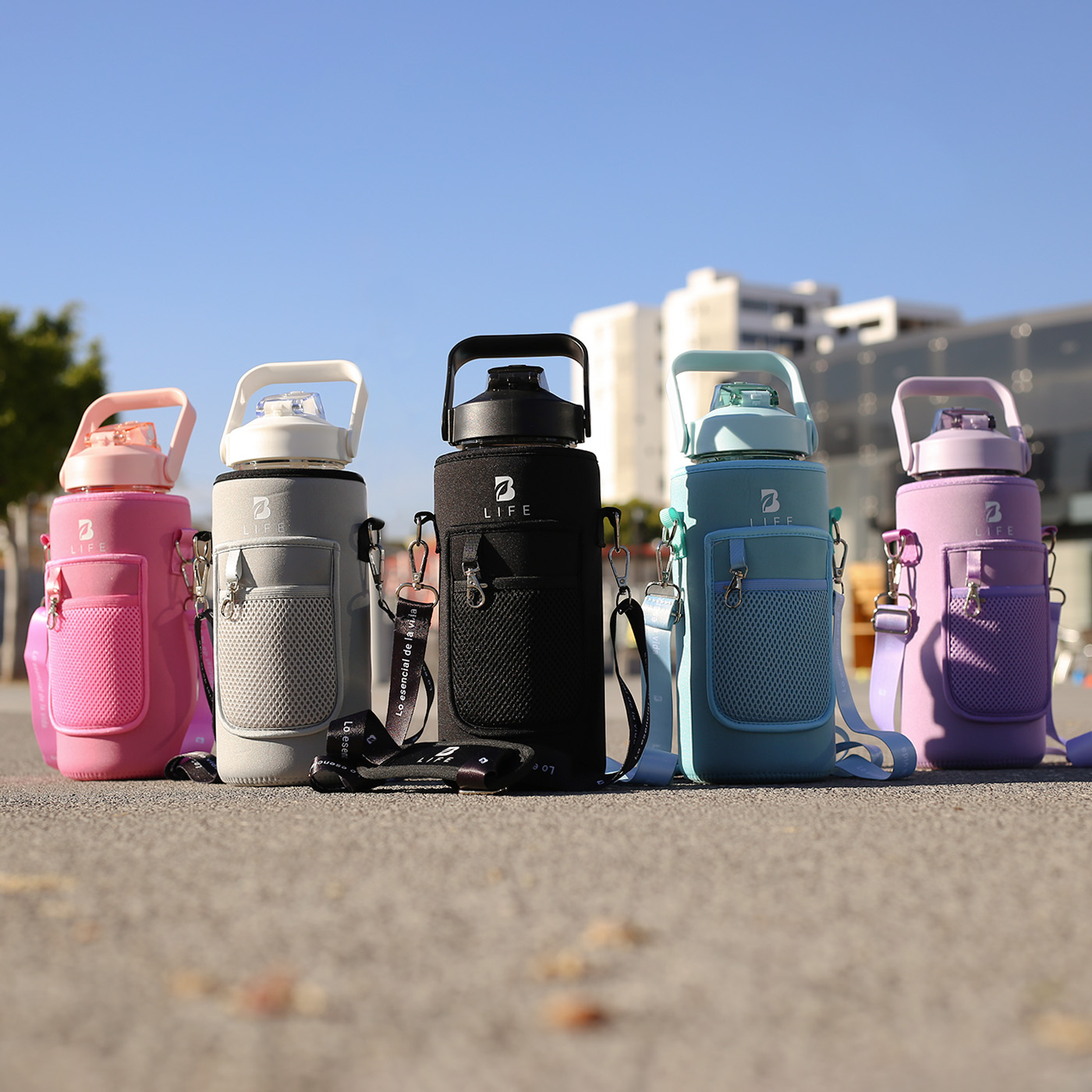 Foto 5 | Botella Para Agua Blanca | 2 L | Con Funda De Neopreno | Fácil De Transportar | Botella Motivacional B Life.