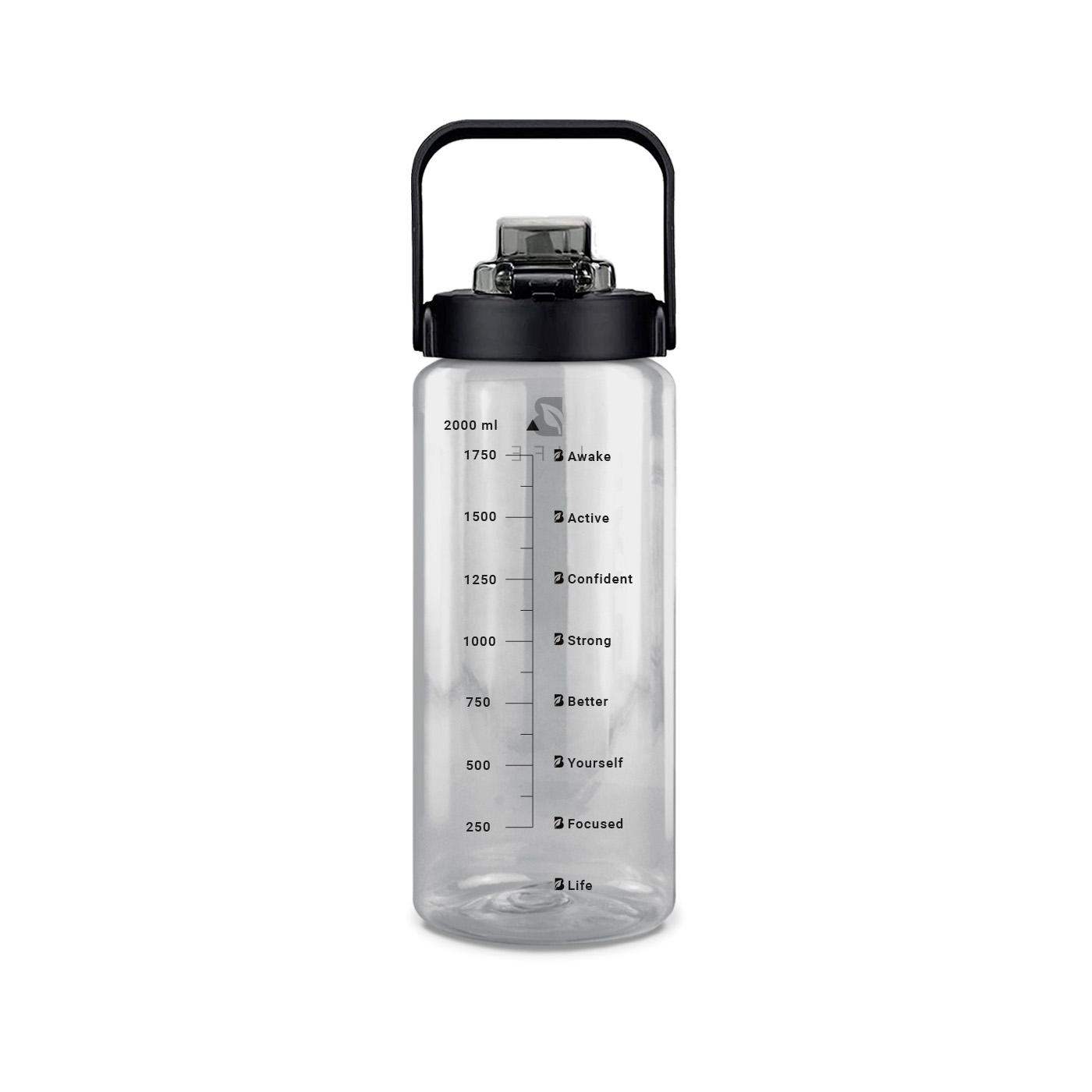 Foto 3 pulgar | Botella Para Agua Negra | 2 L | Con Funda De Neopreno | Fácil De Transportar | Botella Motivacional B Life.