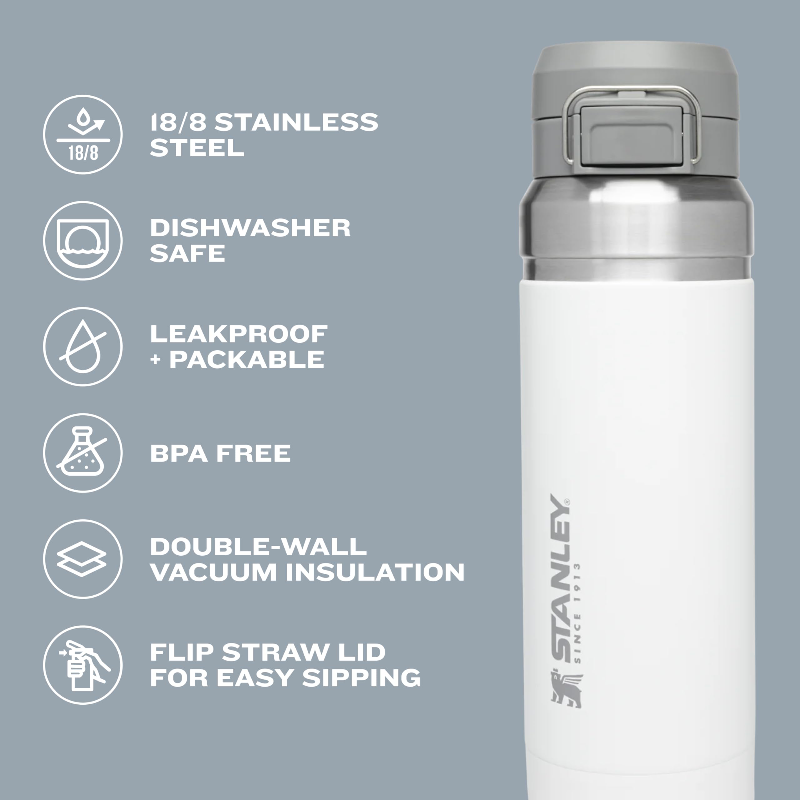 Foto 3 pulgar | Botella De Agua Stanley Quick Flip Go De 710 Ml Con Aislamiento Azul - Venta Internacional.