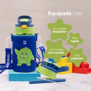 Foto 4 | Botella De Agua Para Niños | 473 Ml | Con Accesorios Y Correa | Botella Cebollín | B Life.