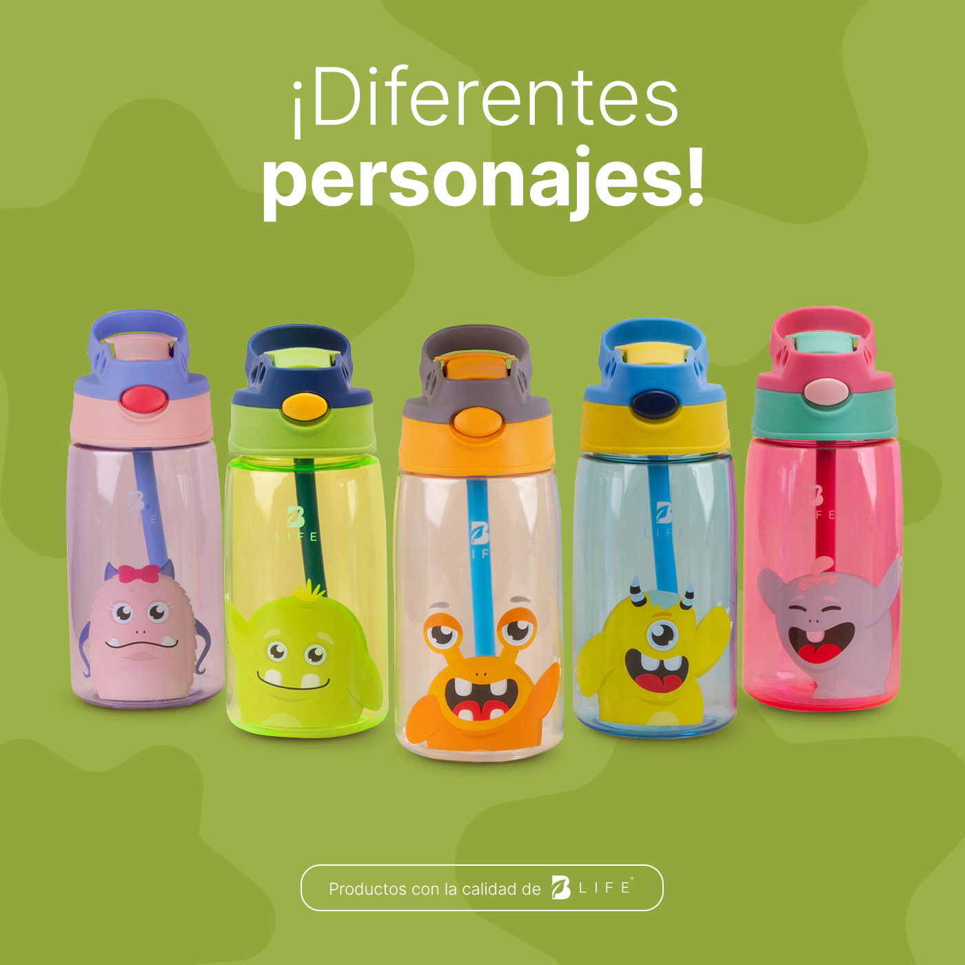 Foto 8 pulgar | Botella De Agua Para Niños | 473 Ml | Con Accesorios Y Correa | Botella Cebollín | B Life.