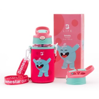 Foto 1 | Botella De Agua Para Niños | 473 Ml | Con Accesorios Y Correa | Botella Tomatín | B Life.