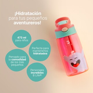 Foto 3 | Botella De Agua Para Niños | 473 Ml | Con Accesorios Y Correa | Botella Tomatín | B Life.