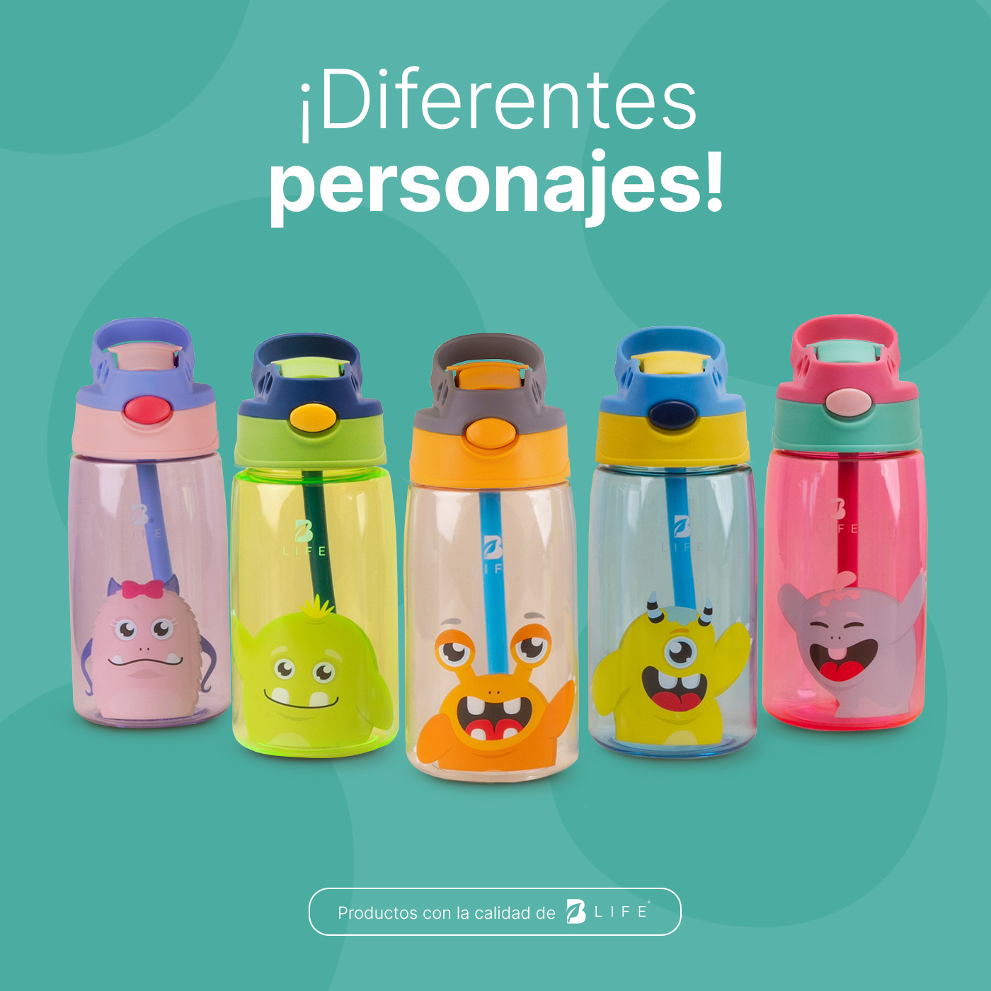 Foto 8 pulgar | Botella De Agua Para Niños | 473 Ml | Con Accesorios Y Correa | Botella Tomatín | B Life.