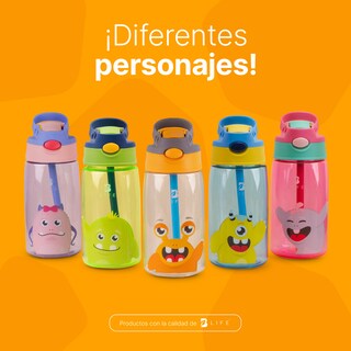 Foto 7 | Botella De Agua Para Niños | 473 Ml | Con Accesorios Y Correa | Botella Calabacín | B Life.