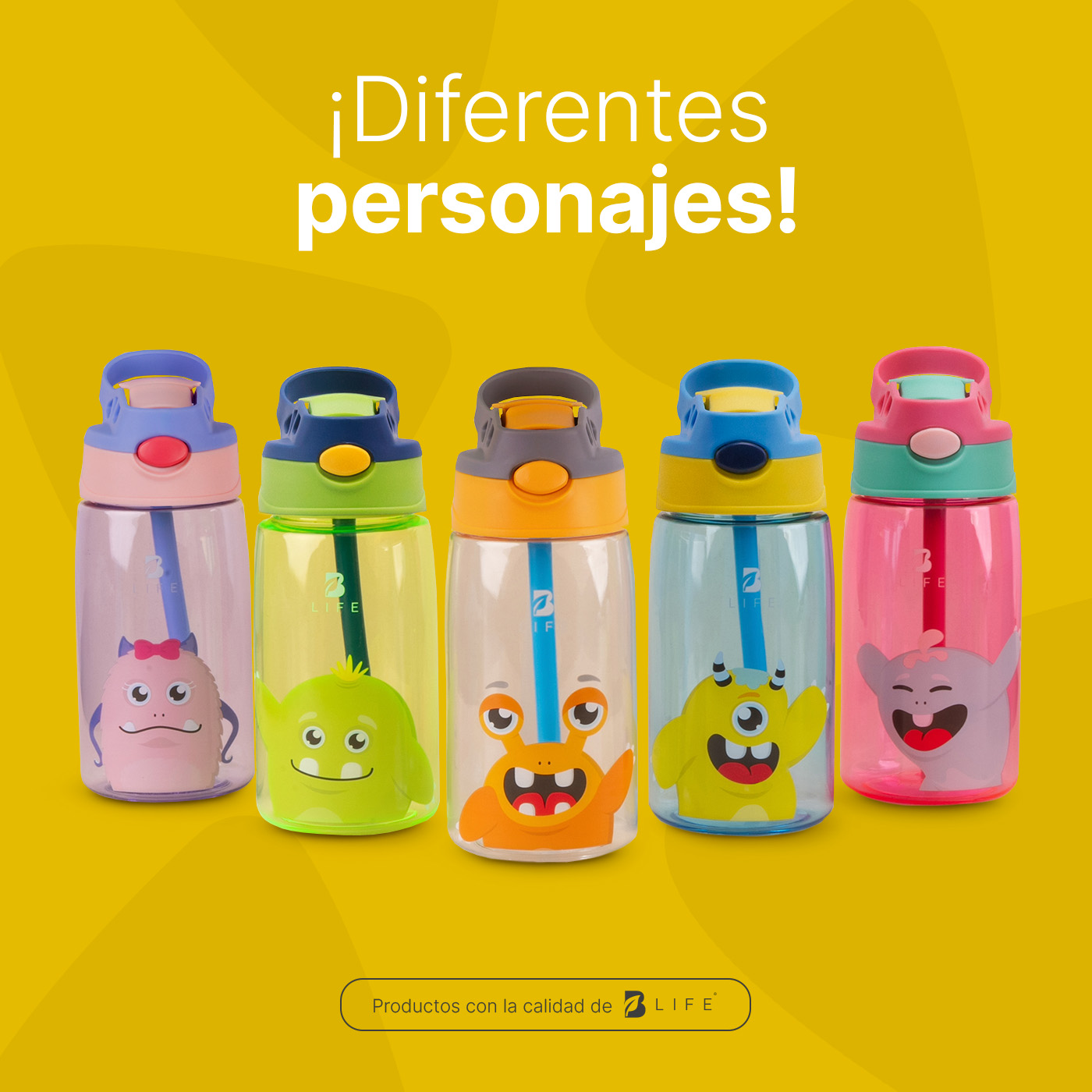 Foto 7 pulgar | Botella De Agua Para Niños | 473 Ml | Con Accesorios Y Correa | Botella Frijolín | B Life.