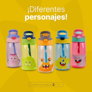 Foto 6 | Botella De Agua Para Niños | 473 Ml | Con Accesorios Y Correa | Botella Frijolín | B Life.