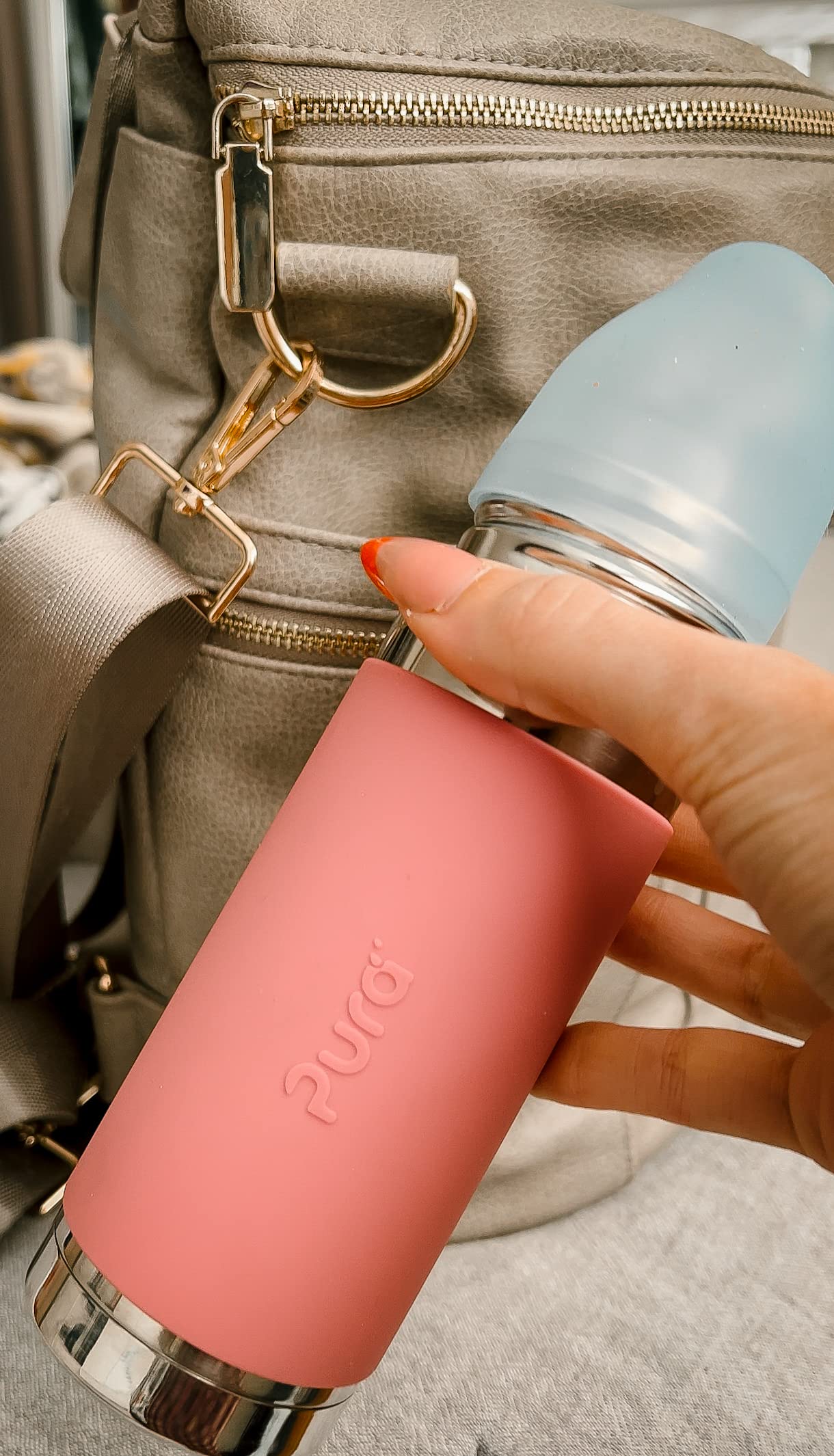 Foto 5 pulgar | Botella de Agua Pura Rosa de Acero Inoxidable de 260 ml-Venta Internacional