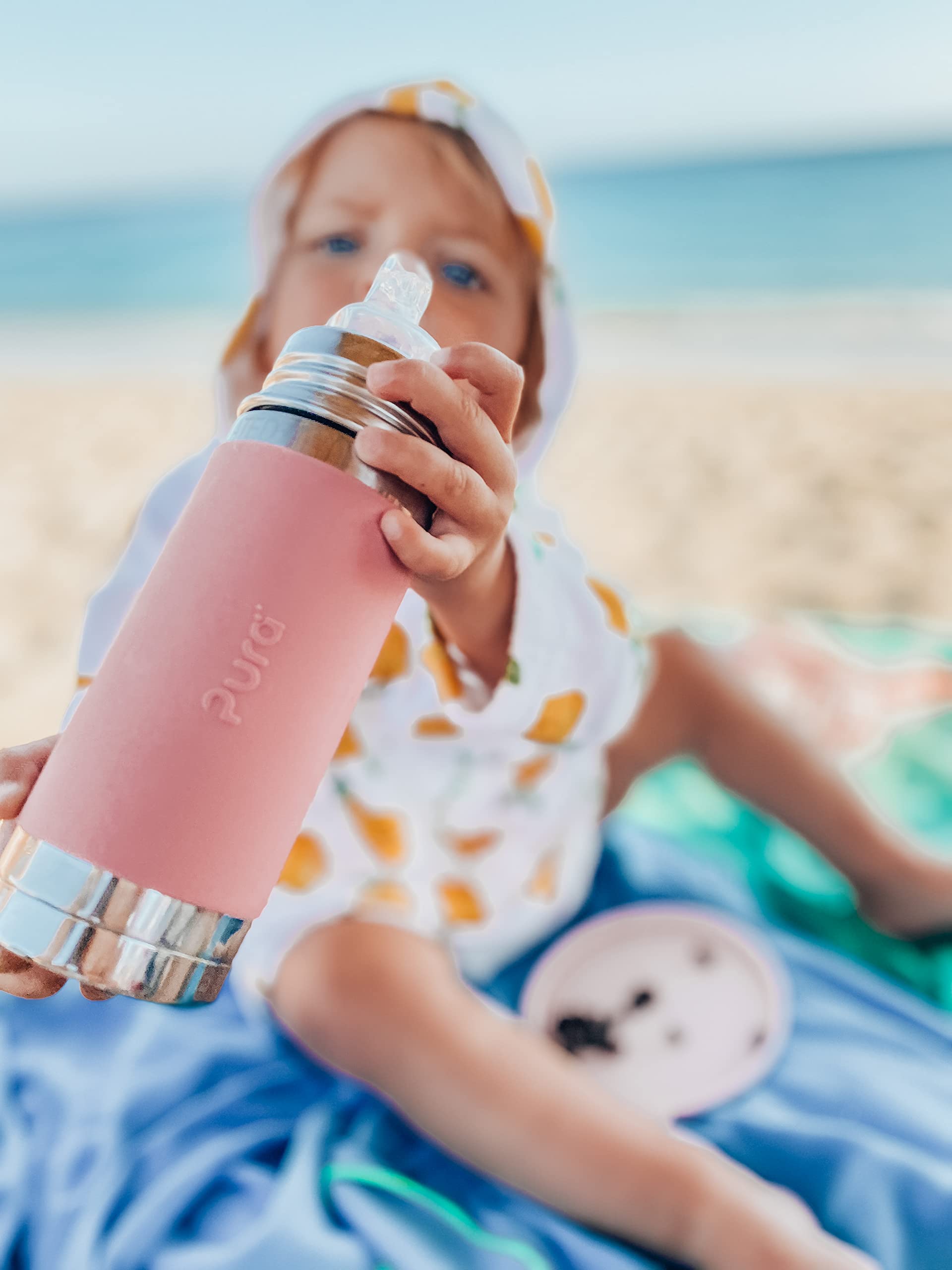 Foto 7 | Botella de Agua Pura Rosa de Acero Inoxidable de 260 ml-Venta Internacional