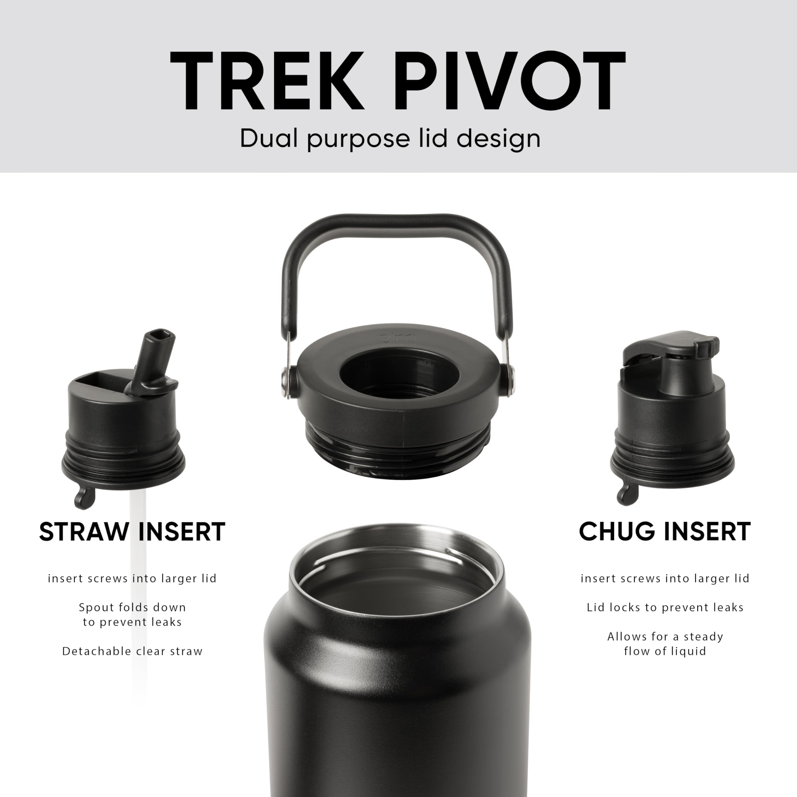 Foto 3 pulgar | Botella De Agua Simple Modern Trek Pivot De Acero Inoxidable De 1,9 L - Venta Internacional.