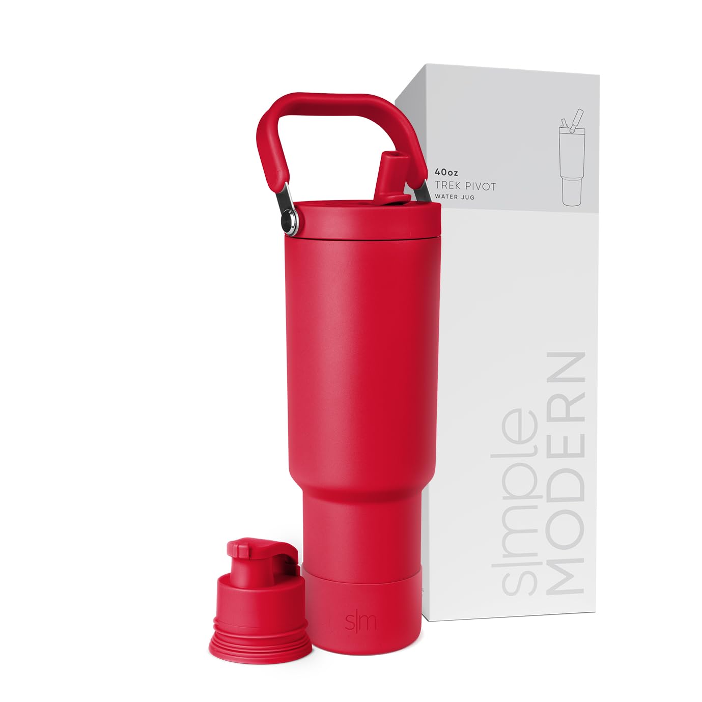 Botella De Agua Simple Modern Trek Pivot 1.2 L Con Asa Roja - Venta Internacional.