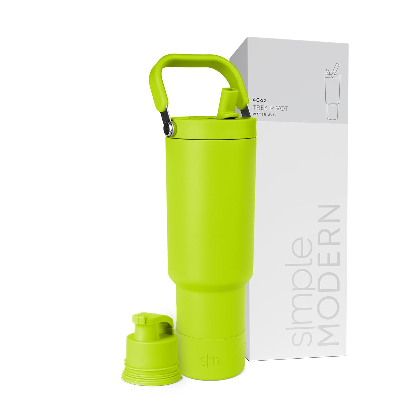 Botella De Agua Simple Modern Trek Pivot De 1,2 L Con Asa, Color Verde - Venta Internacional.