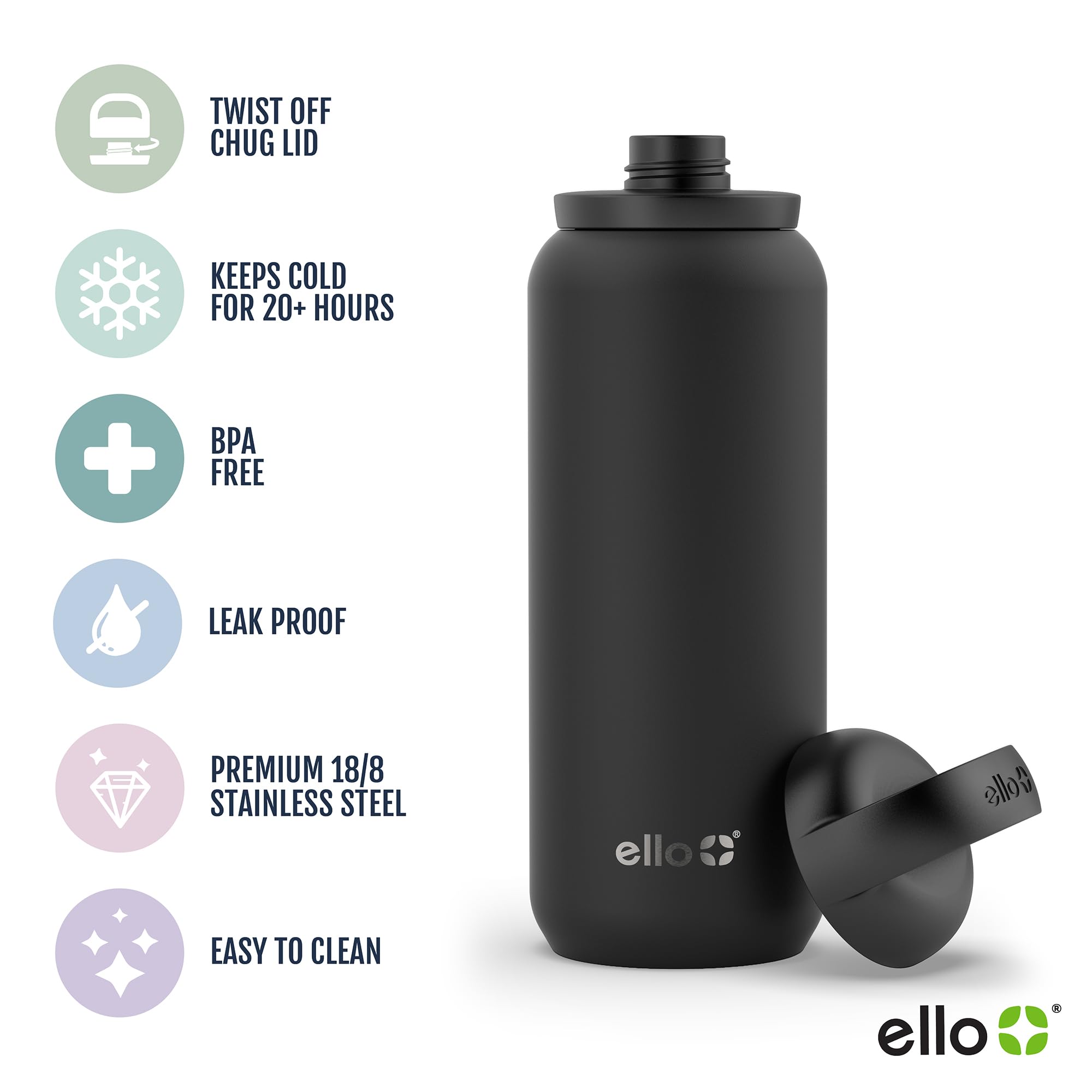 Foto 4 pulgar | Botella De Agua Ello Cooper Twist 946ml De Acero Inoxidable Gris - Venta Internacional.