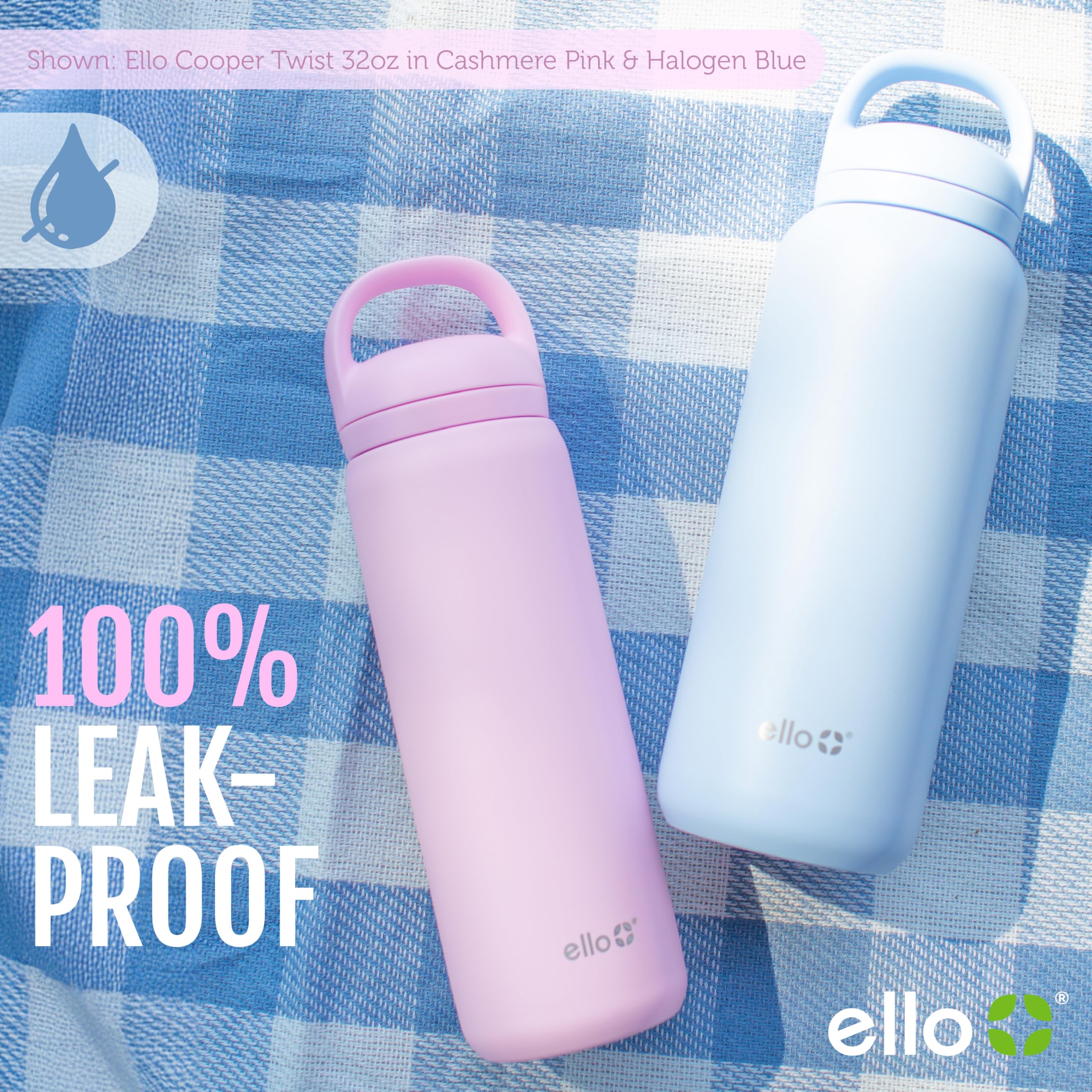 Foto 6 pulgar | Botella De Agua Ello Cooper Twist 946ml De Acero Inoxidable Gris - Venta Internacional.