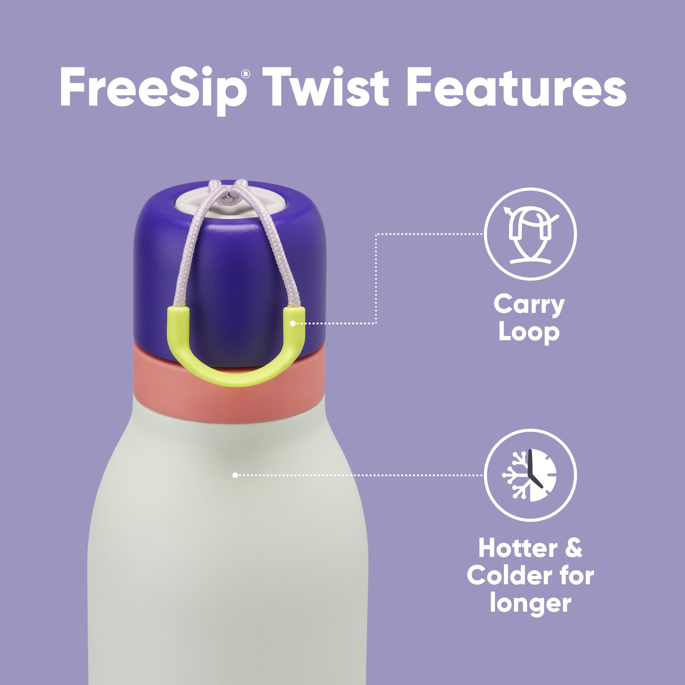 Foto 2 | Botella De Agua Owala Freesip Twist Con Aislamiento De 700 Ml, Morado/verde - Venta Internacional.