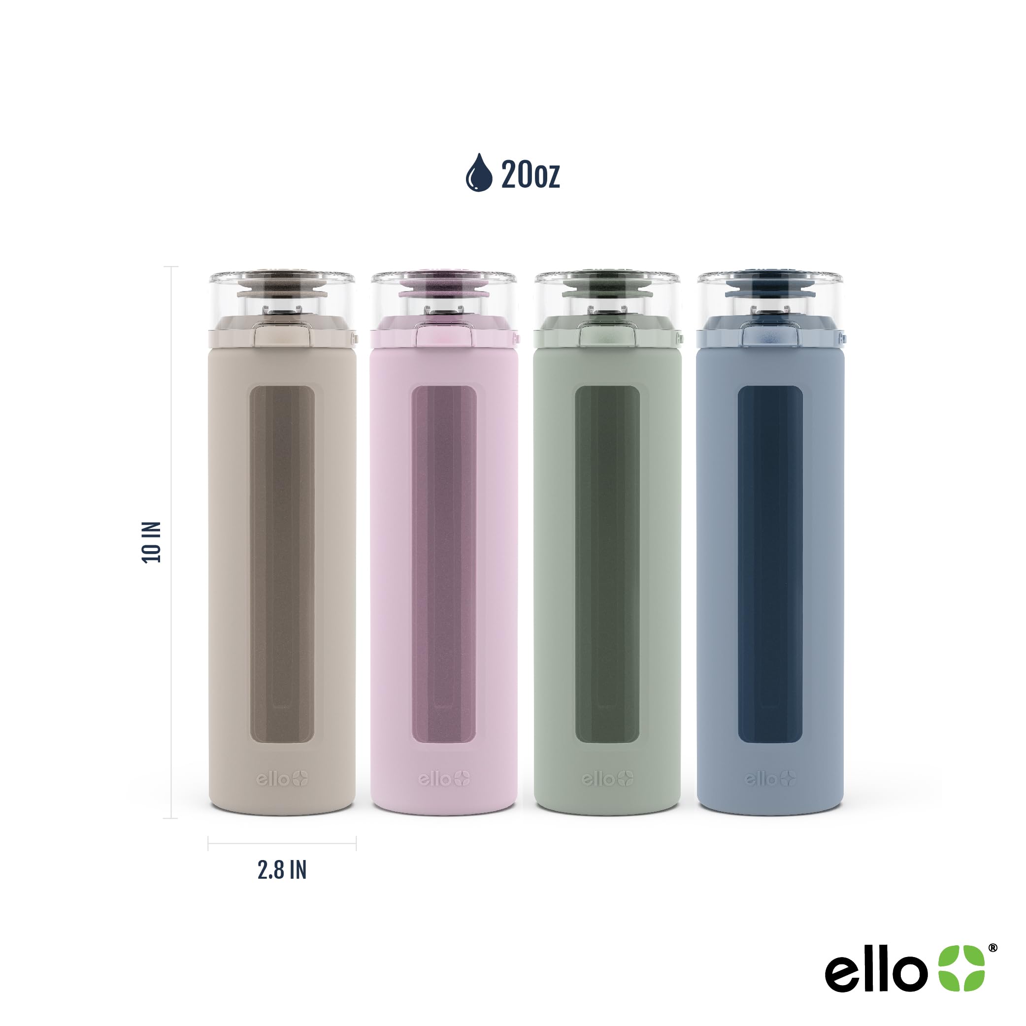 Foto 7 | Botella De Agua Ello Syndicate, Vidrio Reutilizable, 600 Ml, Color Rosa Cachemir - Venta Internacional.