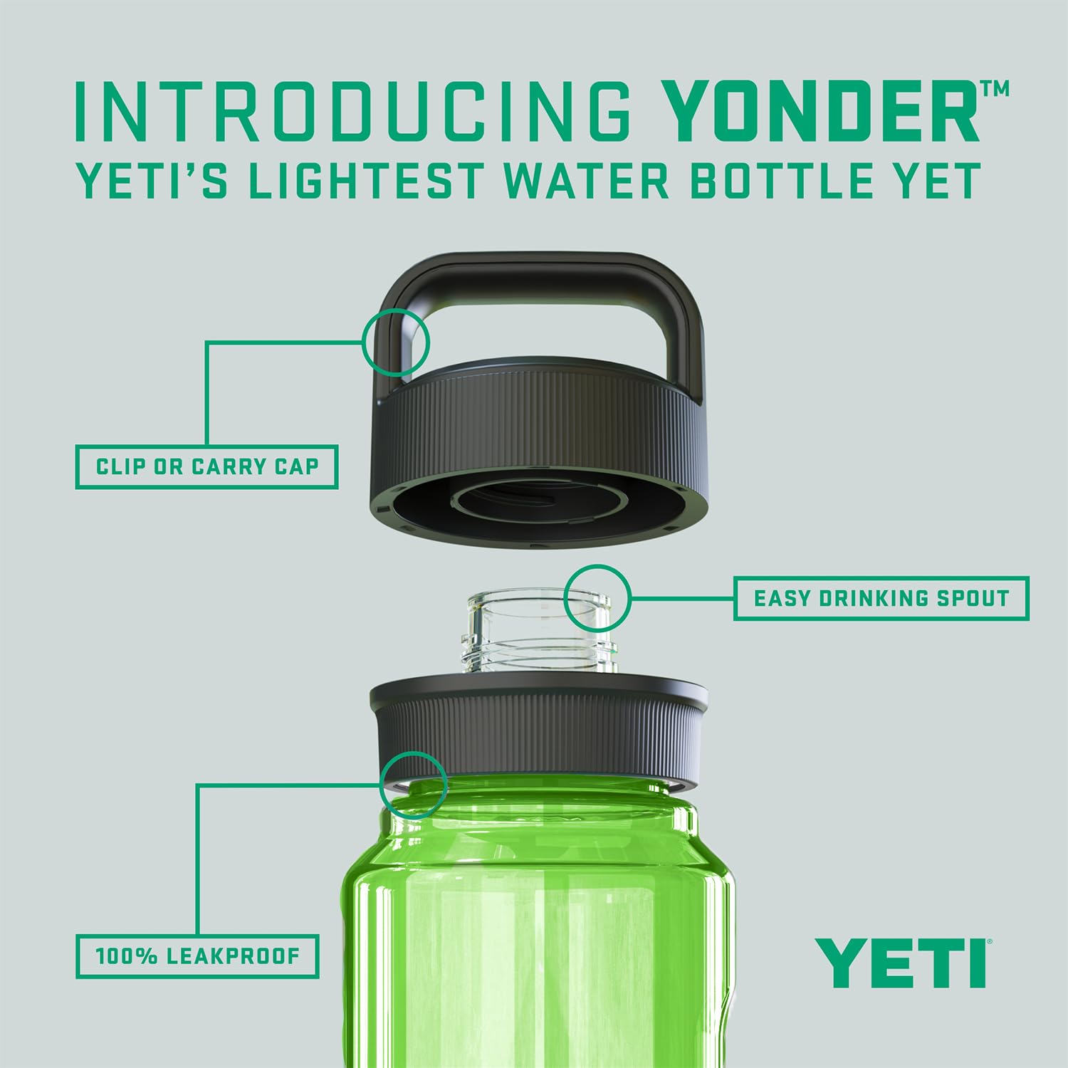 Foto 3 pulgar | Botella De Agua Yeti Yonder, 1 L, 1000 Ml, Color Verde Con Tapón - Venta Internacional.