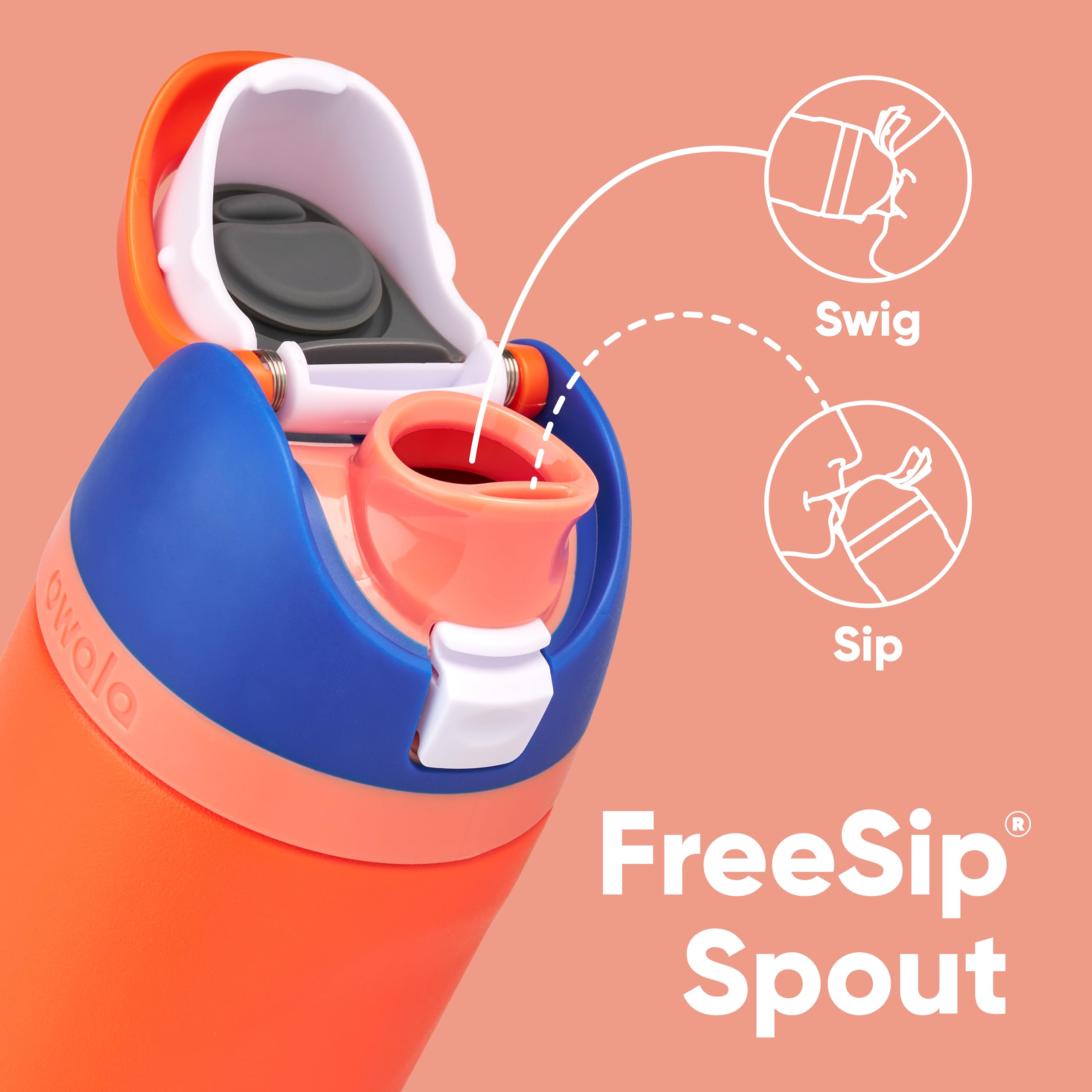 Foto 3 pulgar | Botella De Agua Owala Kids Freesip Con Aislamiento, 500 Ml, Azul Cítrico - Venta Internacional.