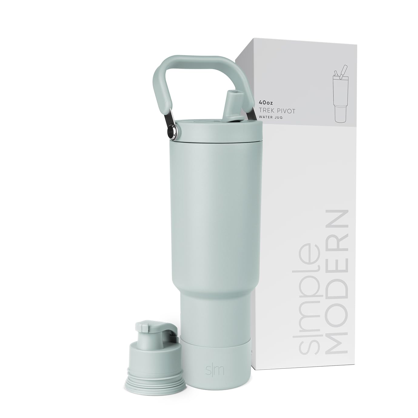 Botella De Agua Simple Modern Trek Pivot 1.2 L Con Asa Sea Glass - Venta Internacional.