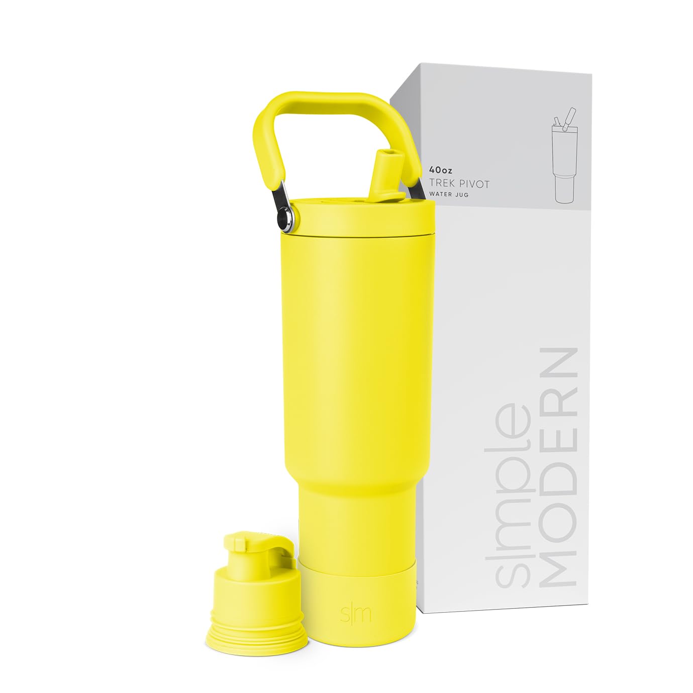 Botella De Agua Simple Modern Trek Pivot 1.2 L Con Asa Canary - Venta Internacional.