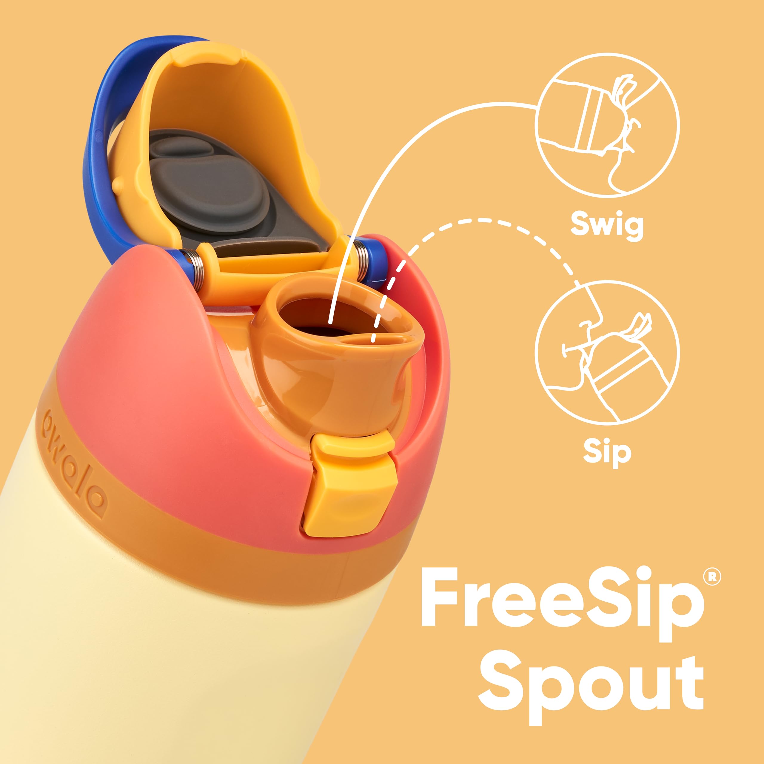 Foto 3 pulgar | Botella De Agua Owala Kids Freesip Con Aislamiento De Acero Inoxidable De 500 Ml - Venta Internacional.