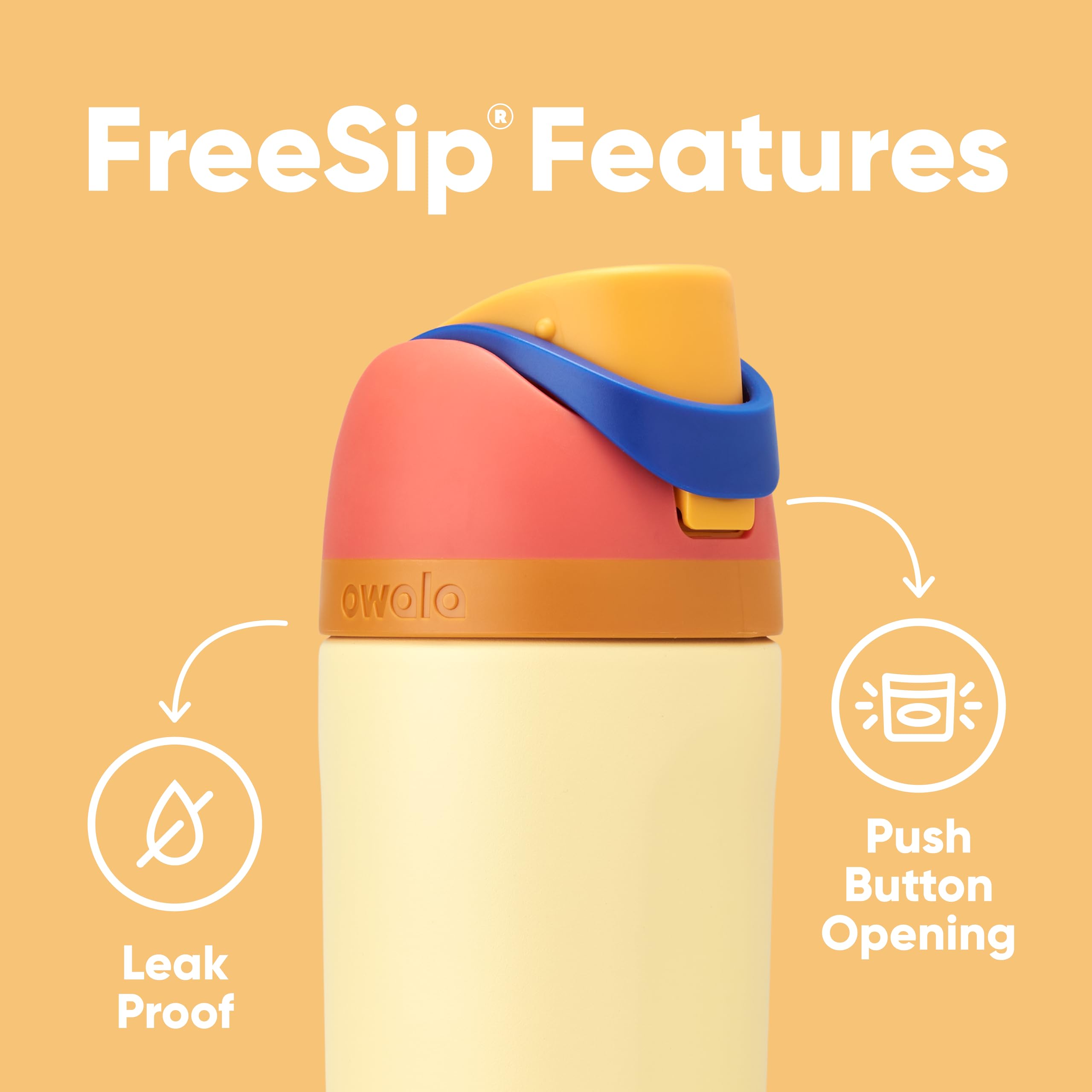Foto 4 pulgar | Botella De Agua Owala Kids Freesip Con Aislamiento De Acero Inoxidable De 500 Ml - Venta Internacional.