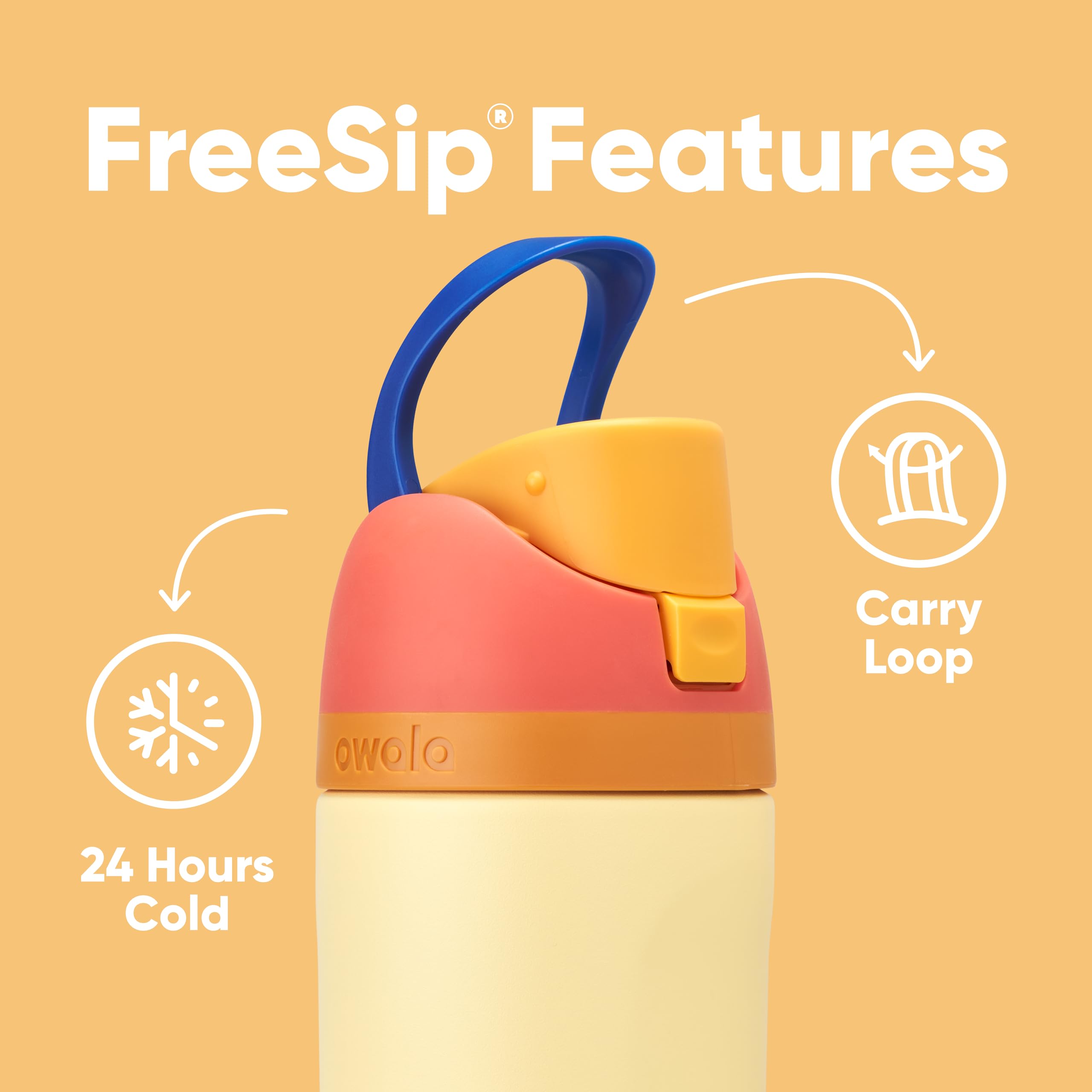 Foto 5 pulgar | Botella De Agua Owala Kids Freesip Con Aislamiento De Acero Inoxidable De 500 Ml - Venta Internacional.