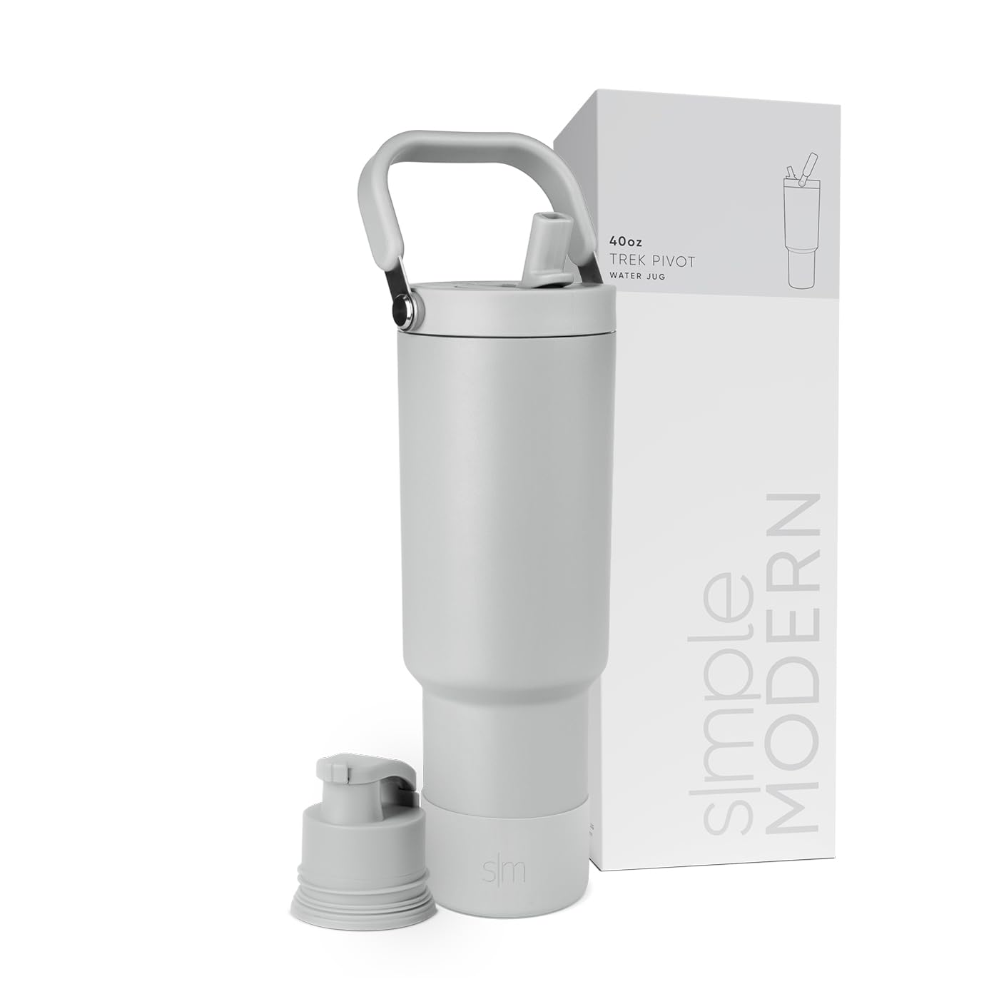 Botella De Agua Simple Modern Trek Pivot De 1,2 L Con Asa, Color Gris Hielo - Venta Internacional.