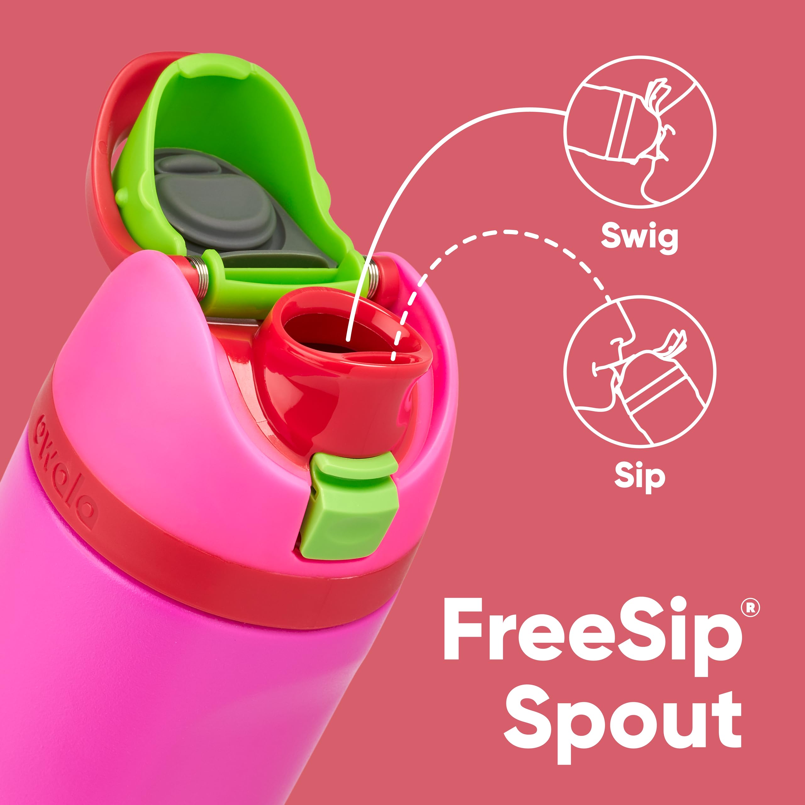 Foto 2 | Botella De Agua Owala Kids Freesip Con Aislamiento De 470 Ml De Acero Inoxidable - Venta Internacional.