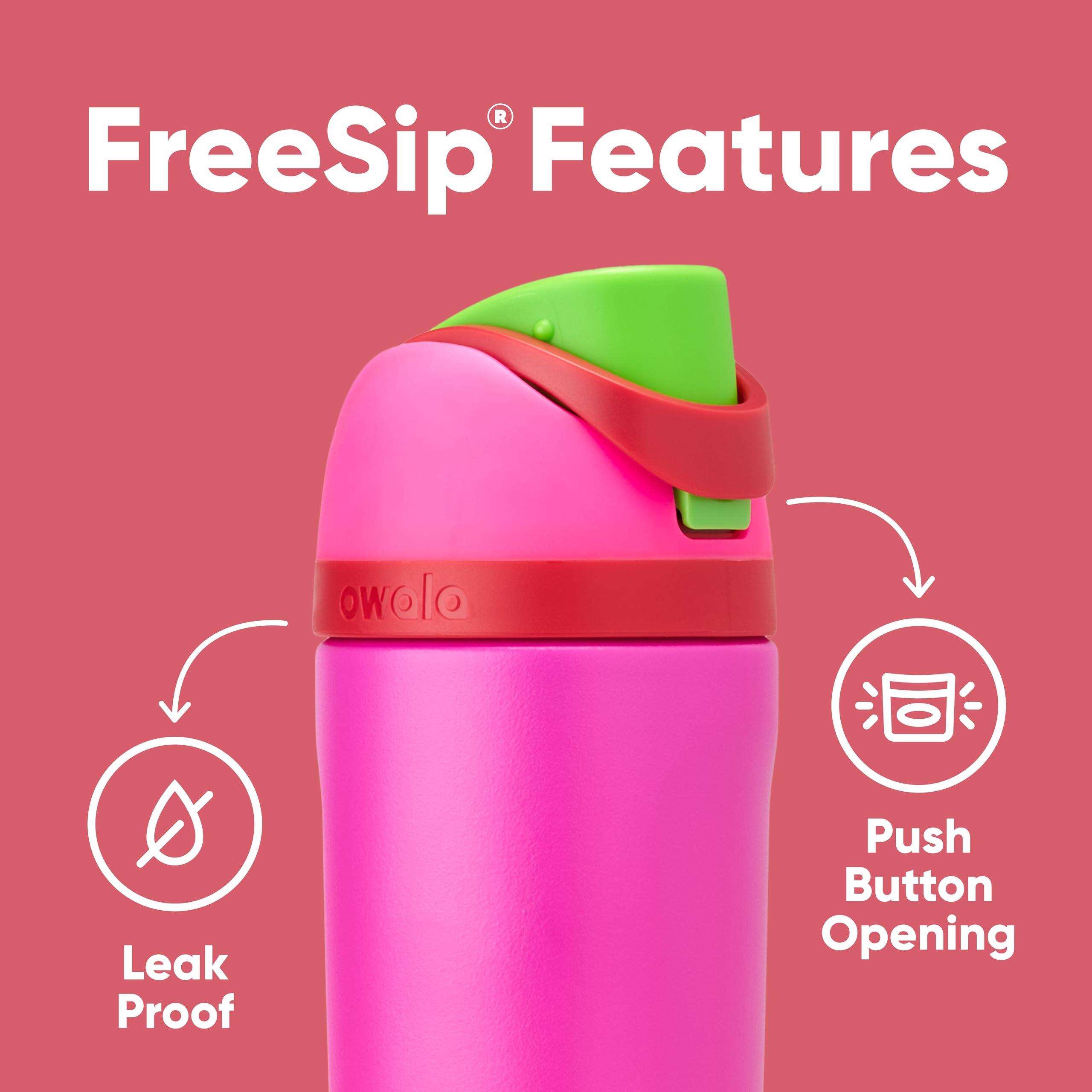 Foto 3 | Botella De Agua Owala Kids Freesip Con Aislamiento De 470 Ml De Acero Inoxidable - Venta Internacional.