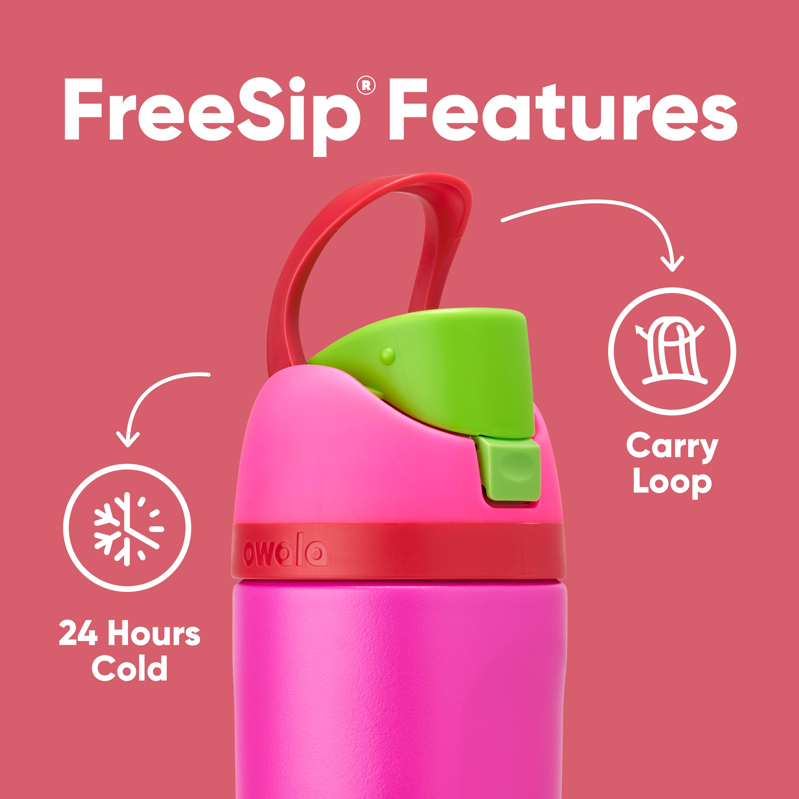 Foto 4 | Botella De Agua Owala Kids Freesip Con Aislamiento De 470 Ml De Acero Inoxidable - Venta Internacional.