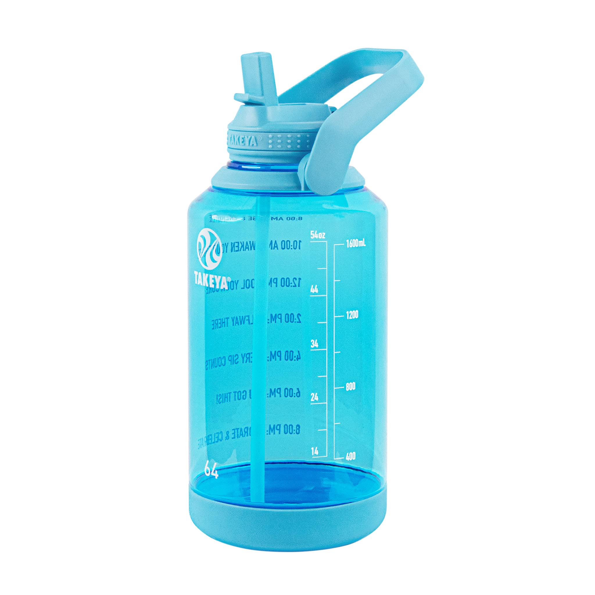 Botella De Agua Takeya Motivational De 1,9 L Con Tapa De Pajita Sin Bpa - Venta Internacional.