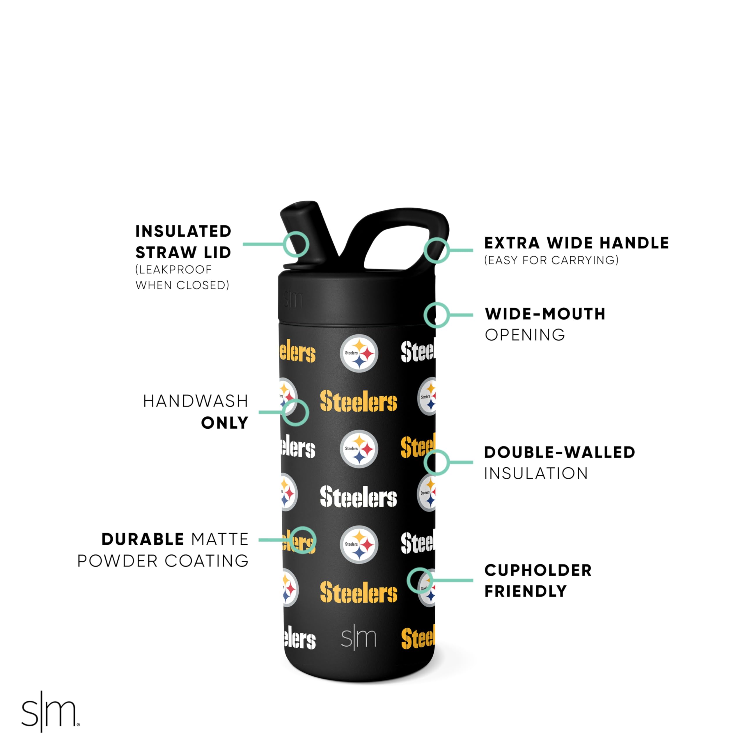 Foto 3 pulgar | Botella De Agua Sencilla Y Moderna De La Nfl Pittsburgh Steelers Kids - Venta Internacional.