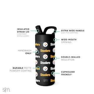 Foto 2 | Botella De Agua Sencilla Y Moderna De La Nfl Pittsburgh Steelers Kids - Venta Internacional.