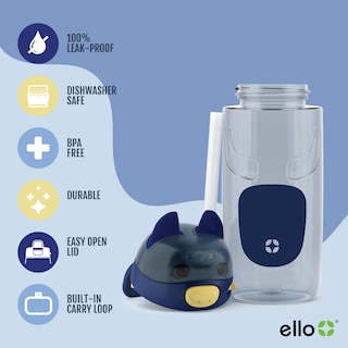 Foto 3 | Botella De Agua Ello Ellies Plastic Kids De 473 Ml Con Straw Dog - Venta Internacional.