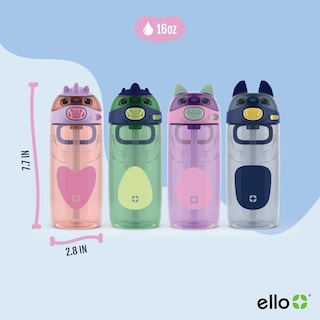 Foto 4 | Botella De Agua Ello Ellies Plastic Kids De 473 Ml Con Straw Dog - Venta Internacional.