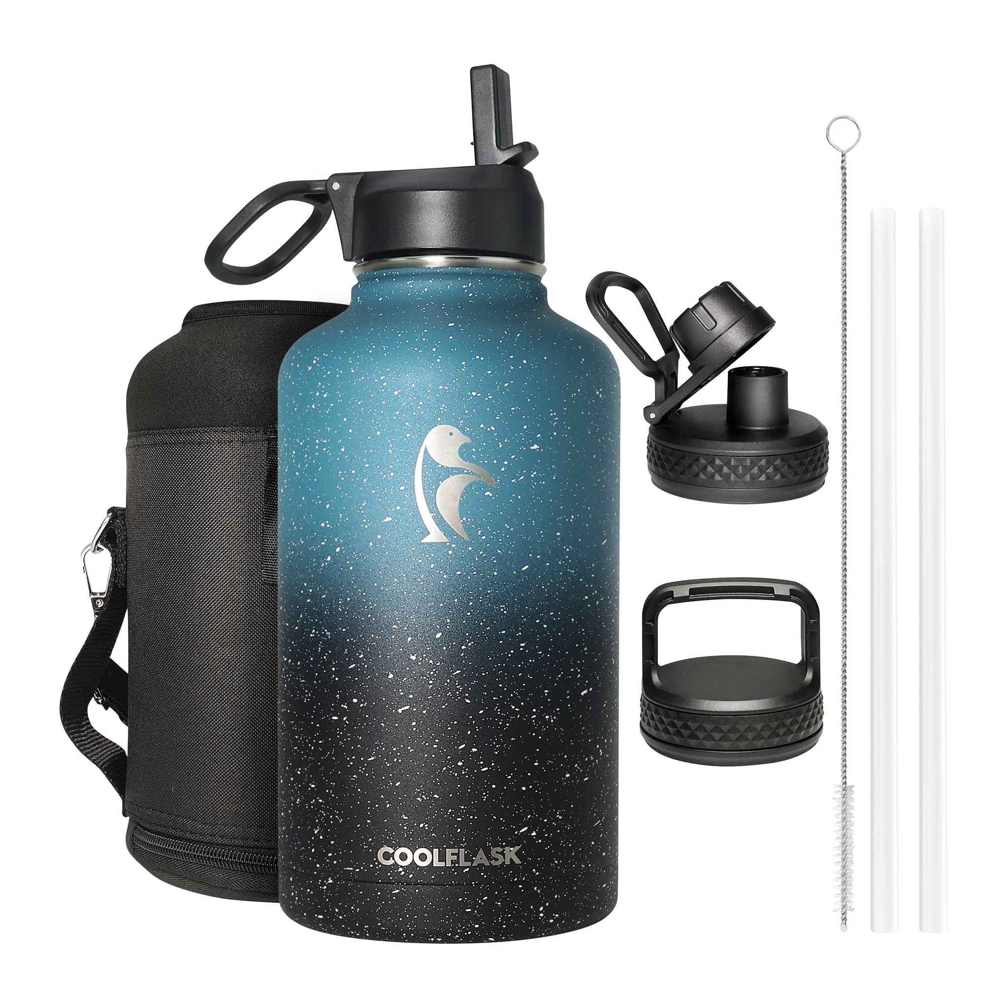 Foto 2 pulgar | Botella De Agua Coolflask Galaxy Insulated De 1,9 L Con Pajita Y 3 Tapas - Venta Internacional.