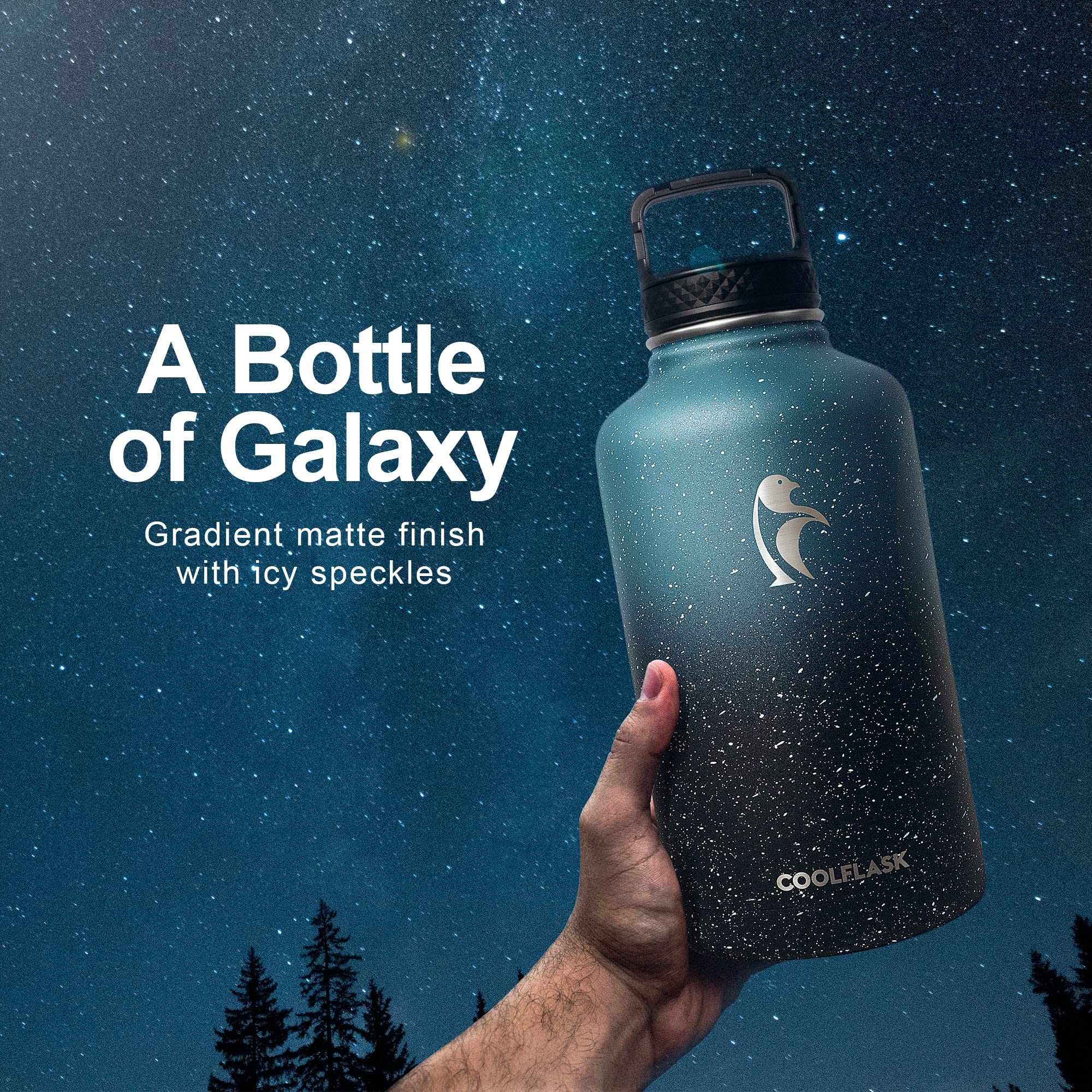 Foto 3 pulgar | Botella De Agua Coolflask Galaxy Insulated De 1,9 L Con Pajita Y 3 Tapas - Venta Internacional.