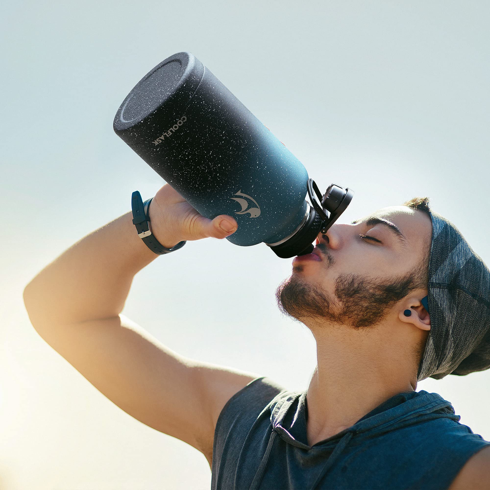 Foto 8 pulgar | Botella De Agua Coolflask Galaxy Insulated De 1,9 L Con Pajita Y 3 Tapas - Venta Internacional.
