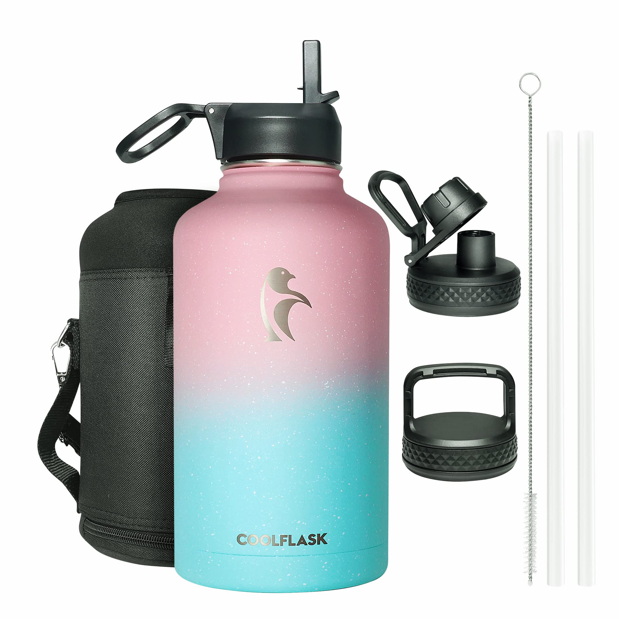 Foto 2 pulgar | Botella De Agua Coolflask De Medio Galón, 1.9 L, Aislante Con Pajita - Venta Internacional.