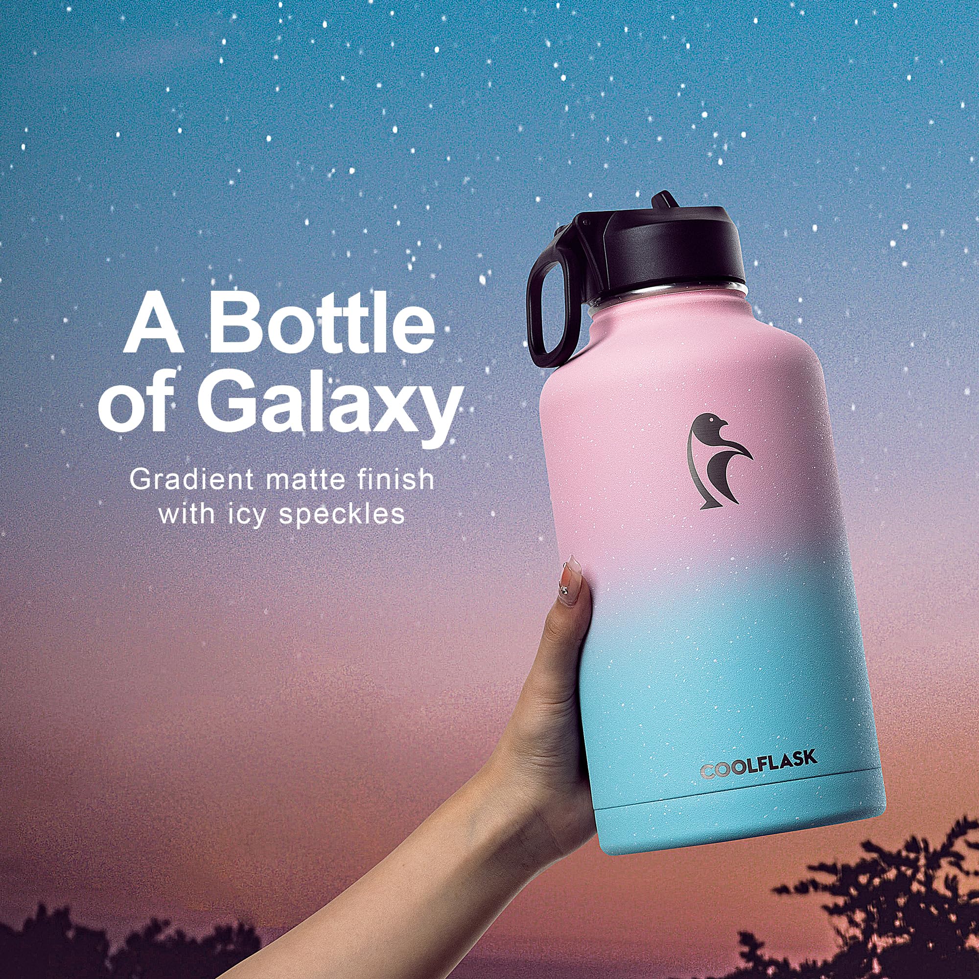 Foto 3 pulgar | Botella De Agua Coolflask De Medio Galón, 1.9 L, Aislante Con Pajita - Venta Internacional.