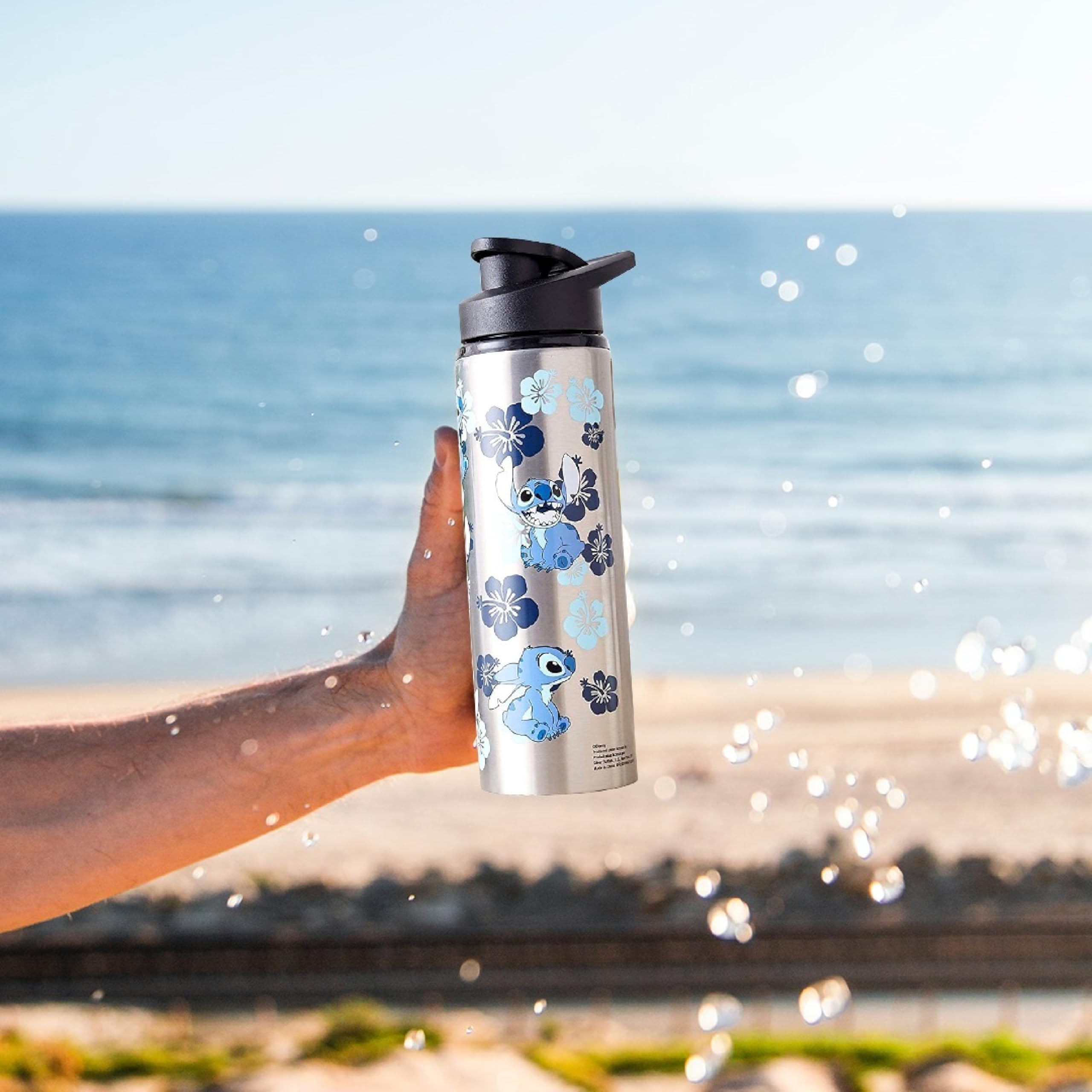 Foto 2 | Botella De Agua Silver Buffalo Disney Lilo And Stitch 750 Ml - Venta Internacional.