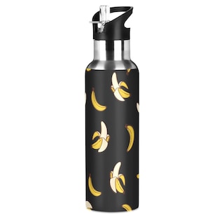 Foto 1 | Botella De Agua Alaza Bananas Black Con Aislamiento De 600 Ml Para Niños Con Pajita - Venta Internacional.