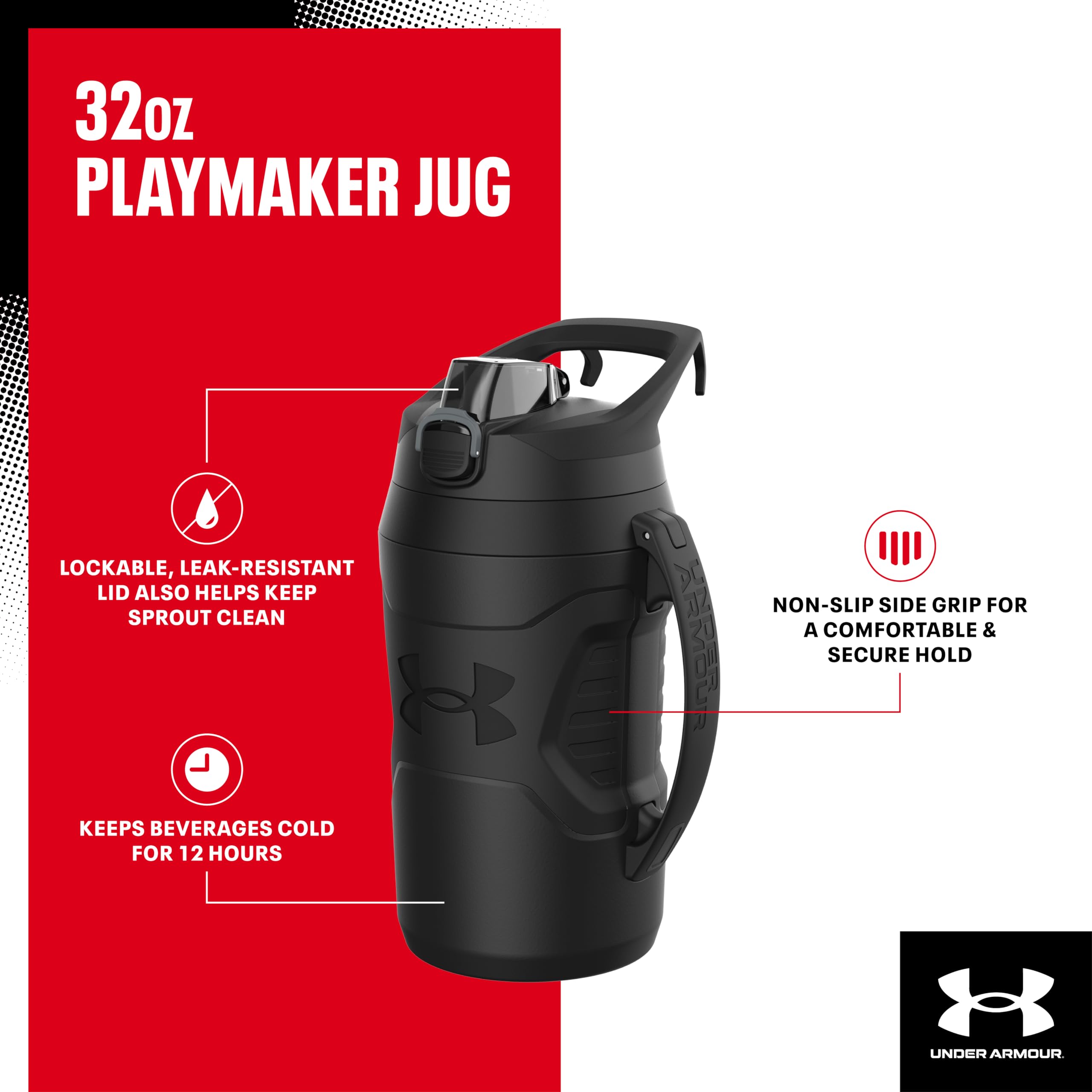 Foto 3 pulgar | Botella De Agua Under Armour Con Aislamiento Deportivo De 950 Ml Con Asa - Venta Internacional.