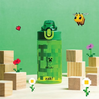 Foto 3 | Botella De Agua Zak Designs Sage Minecraft Kids De 480 Ml Con Pajita - Venta Internacional.